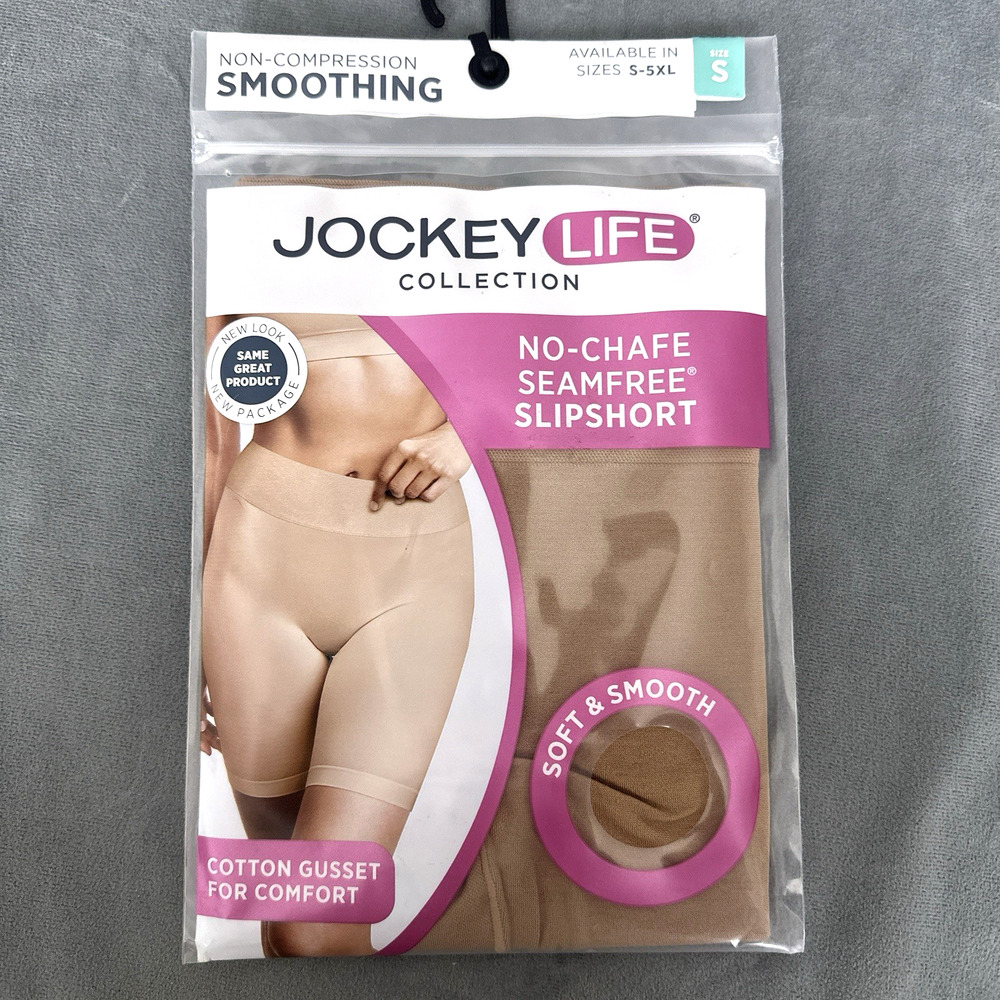 Jockey Life Collection No Chafe Seamfree Slipshort Small Tan Beige Brown 005361